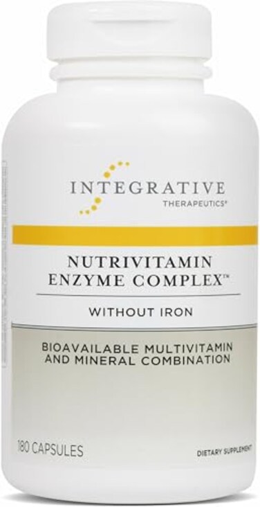 Integrative Therapeutics NutriVitamin Enzyme Complex Multivitamin Supplement for Antioxidant Support Digestive Enzymes with Essential Nutrients DairyFree 180 Capsules 60 Servings