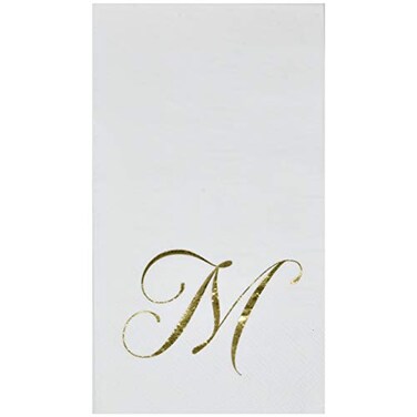 Gift Boutique M Monogram Guest Napkins 100 Pack Initial Letter Personalized Napkins Paper Disposable Bathroom Towels Wedding Party Table Decor Supplies