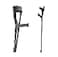 PEPE Mobility Folding Crutches for Adults x2 Units Open Cuff Adjustable Height Aluminium Orthopaedic Elbow Crutches Women and Men Black