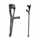PEPE Mobility Folding Crutches for Adults x2 Units Open Cuff Adjustable Height Aluminium Orthopaedic Elbow Crutches Women and Men Black