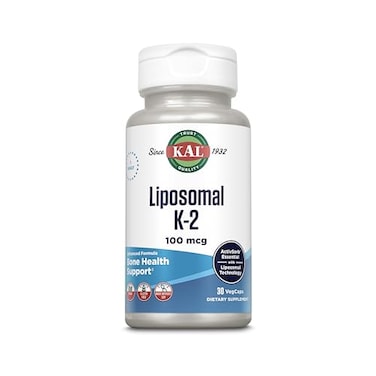 KAL Liposomal Vitamin K2 Supplement with MK7 100 mcg High Absorption Liposomal Technology Advanced Bone Support Vegan Gluten Free Made Without Soy 30 Servings 30 VegCaps