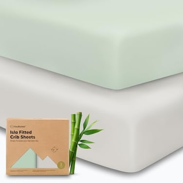 طقم ملاءات سرير أطفال من KeaBabies، قطعتان، للأولاد والبنات، مقاس 52 × 28 بوصة، لون أخضر فاتح