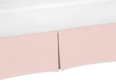 Sweet Jojo Blush Pink Baby Girl Pleated Crib Bed Skirt Dust Ruffle for Bedding Collections by Designs