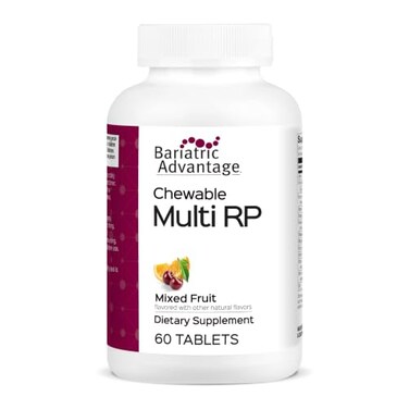 Bariatric Advantage Chewable Multi RP Multivitamin for Bariatric Surgery Patients with Iron Copper Vitamin C A Zinc More 100 DV of 18 Nutrients Mixed Fruit 60 Count