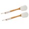 Leotruny 100 Natural Exfoliating Loofah with Long Wooden Handle Shower Back Brush OffWhite 2 Pack