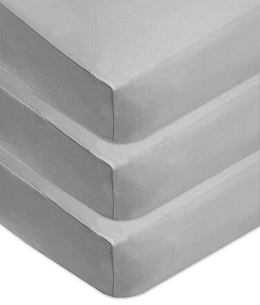 American Baby Company 3 Pack Fitted Crib Sheets 52x28 Grey