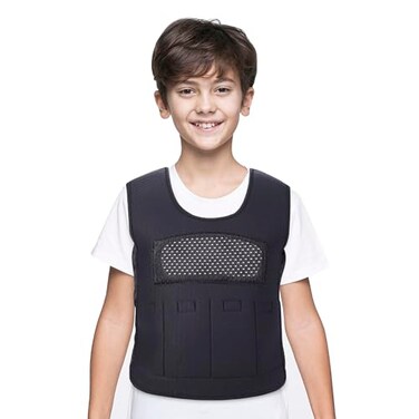 YAFANG Weighted Vest for KidsAges 59 Medium Fully Adjustable Sensory Compression Vest for Children with Autism ADHD SPD Includes 3lb Removable Weights