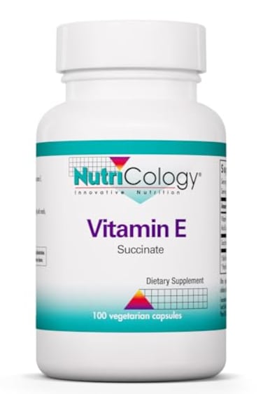 Allergy Research Nutricology Vitamin E Succinate 400 IU dAlphaTocopheryl Succinate Antioxidant Energy Support Dry Powder Vegetarian Capsules Hypoallergenic Formula 100 Servings 100 Capsules