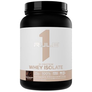 Rule 1 Naturally Flavored R1 Protein Whey Isolate Dark Chocolate 24 Serv