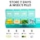 Sukuos Extra Large Weekly Pill Organizer 7 Day Daily Pill Box Case Arthritis Friendly Silkscreen Printed Medicine Container with Clear Lid for Vitamins Fish Oils or Supplements Cyan