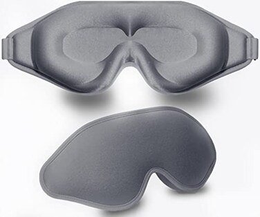 FengXinZi Sleep Mask 3D Deep Contoured Eye Covers for Sleeping 99 Block Out Light Eye Mask Zero Pressure Cup Blindfold for Men Women with Adjustable Strap for Sleeping Yoga Traveling Grey