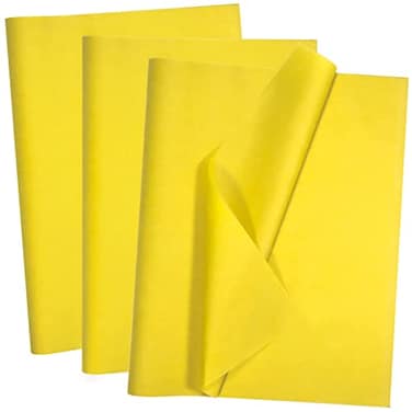 Artdly 100 Sheets Yellow Tissue Paper 14 x 20 Inches Yellow Wrapping Paper Bulk for Weddings Birthday DIY Project Christmas