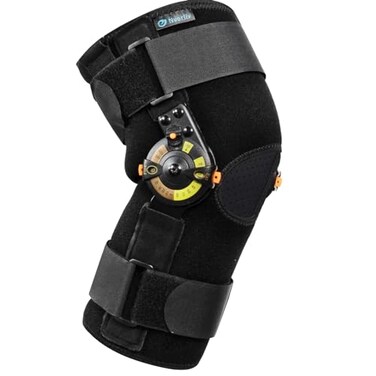 Nvorliy Hinged ROM Knee Brace with Side Stabilizers Locking Dials Post Op Knee Immobilizer for Arthritis ACL MCL PCL Meniscus Tear InjurieKnee Pain Medical Orthopedic Support Regular