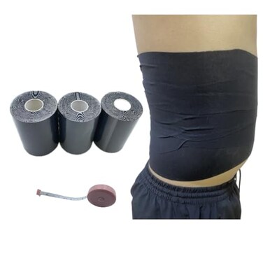LIWEN NatureSlim Body Stomach Compression Tape Extra Wide Kaotic Tape for Body Shaping Workout Sweater Enhancer Skin Protection Black10CM5M 3 Rolls