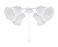 Aspen Creative 2200321 FourLight Ceiling Fan Fitter Light Kit with Pull Chain Painted White