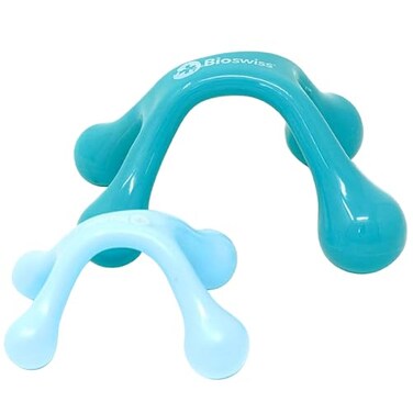 BioSwiss 2Pack Handheld Full Body Massager 4Leg Pressure Point Tool for Back Neck and Shoulder Includes 1 Large and 1 Small