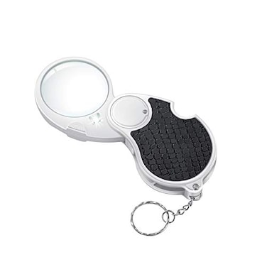 TECHSHARE Magnifying Glass with Light Lighted Magnifying Glass Handheld Pocket Magnifier Small Illuminated Folding Hand Held Lighted Magnifier for Reading Coins Hobby Travel 45 Mm Diameter