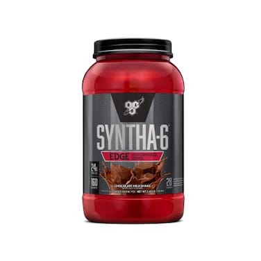 مسحوق بروتين BSN SYNTHA6 EDGE بنكهة الشوكولاتة مع بروتين مصل اللبن المتحلل (كازين ميسيلار) لزيادة الكتلة العضلية، قليل السكر، 24 غرام بروتين، بنكهة ميلك شيك الشوكولاتة، 28 حصة، 247 رطل، عبوة واحدة