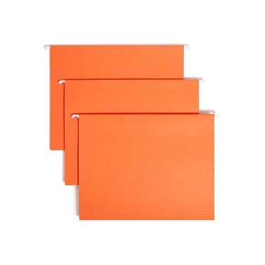 Smead Standard Hanging File Folders 25 Count Orange 15Cut Adjustable Tabs Letter Size 64065