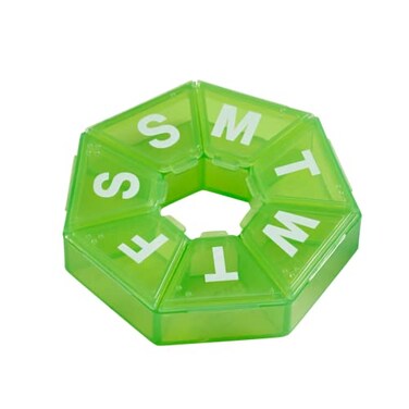 Ezy Dose Weekly 7Day Pill Organizer 7Sided Medicine Planner Green
