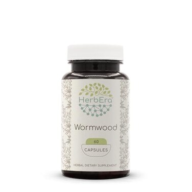 HerbEra Wormwood 60 Capsules 400 mg Wormwood Artemisia Absinthium Dried Herb 60 Capsules