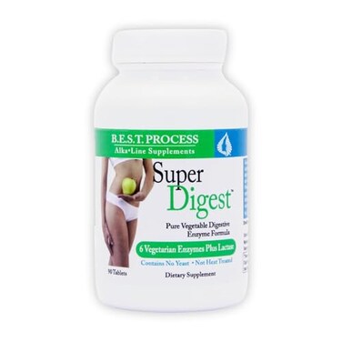 Morter HealthSystem SuperDigest Best Process Alkaline MultiEnzyme Digestive Support Digestive Enzymes with Alfalfa Papain Bromelain Vegetarian Friendly