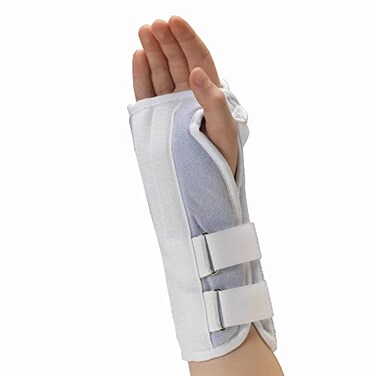 OTC Kidsline Wrist Splint Soft Foam Adjustable Support White Left Hand Pediatric