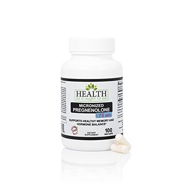 Health As It Ought To Be Pregnenolone 75mg Supplement Micronized Form for Enhanced Absorption Tested for Purity and Strength 100 Capsules
