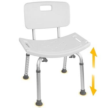 Vaunn FSAHSA Eligible ToolFree Assembly Adjustable Shower Chair Spa Bathtub Seat Bench with Removable Back
