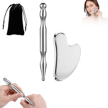 InfiniteRelax Stainless Steel Gua Sha Acupuncture Pen Trigger Point Massager Tool