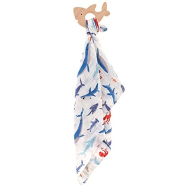 Stephen Joseph Muslin Lovie with Teether Shark