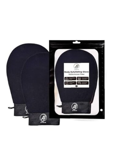 A1 STUDIO Exfoliating Glove for Bath Premium Exfoliating Body Scrubber Exfoliator for Effective Skin Renewal Shower Exfoliation Tool Enhances Circulation and Smooth Skin Texture2pc