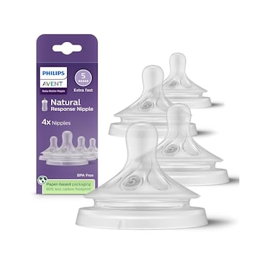 Philips Avent Natural Response Nipples Extra Fast Flow Flow 5 4Pack SCY96544
