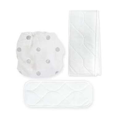 Amazing Baby Hybrid Cloth Diaper Cover with PocketSling Newborn Sz 1 510 lbs Use with Boosties Inserts Gray Watercolor Dots SmartNappy Set includes Muslin Cover Bifold Insert Booster Pad