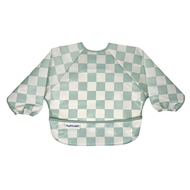مريلة تيني توينكل بأكمام طويلة للأطفال الرضع والصغار، مقاومة للماء، قابلة للغسل في الغسالة، سهلة التنظيف، هدية مثالية لحفلات استقبال المولود الجديد، لون أخضر فاتح (624M)