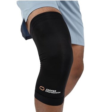 Copper Compression Knee Sleeve Copper Infused Knee Stabilizer Support Brace for Meniscus Tear ACL MCL Arthritis Joint Pain Relief Running Sports Hiking Men Women Fits RightLeft L