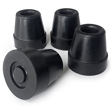 DMI Durable Replacement Quad Cane Tips Extra Stability NoSlip Grip 12 Inch FSA and HSA Eligible Pack of 4