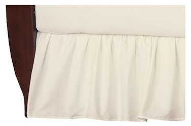 American Baby Company 100 Natural Cotton Percale Ruffled Crib Skirt Cream 52L x 28W 135