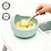 أوعية طعام للأطفال من جينبير مع مرايل سيليكون لاصقة وملاعق تغذية ذاتية، مستلزمات فطام LED، طقم طعام للأطفال الصغار من عمر 6 أشهر، لون أخضر ضبابي