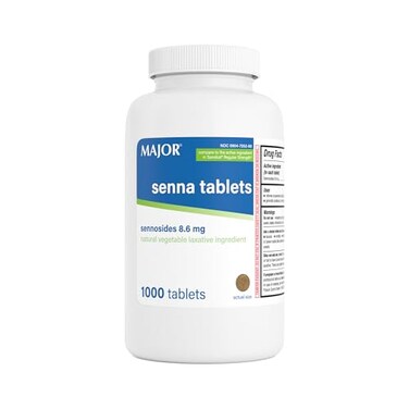 MAJOR Senna 86 mg Natural Vegetable Laxative Tablets Made with Sennosides 1000Count 1Pack
