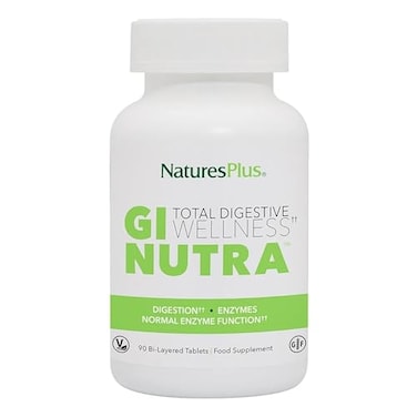 NaturesPlus GI Natural Total Digestive Wellness 90 BiLayered Tablets with LGlutamine Probiotics Prebiotics Enzymes Gluten Free 30 Servings