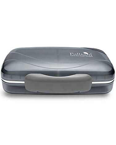 Fullicon Travel Pill Organizer Large Portable Moisture Proof Vitamin Case Oversize 8 Compartment Pill Box Pill Holder Airtight Moistureproof Grey