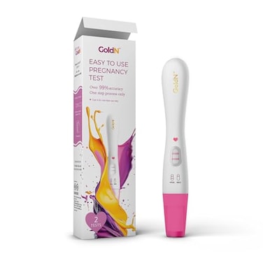 GoldN Early Detection Pregnancy Test for Women HCG Midstream Kit 99 Accurate EasytoUse Fast Results with Pink Heart Indicator MessFree FDAApproved Discreet Strips 2 Tests