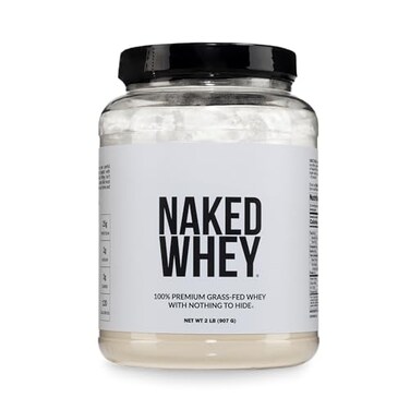 NAKED Whey 2LB 100 Grass Fed Whey Protein Powder Only 1 Ingredient Unflavored Whey Protein NSF Certified Undenatured Gluten Free Soy Free No GMOs No Preservatives