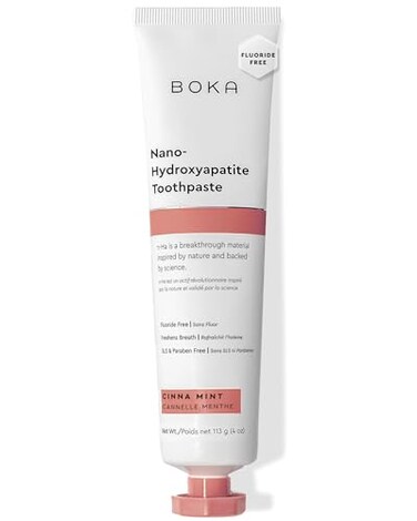 Boka Fluoride Free Toothpaste Nano Hydroxyapatite Toothpaste Appropriate for Sensitive Teeth for Adult Oral Care Cinnamon Mint Flavor 4 Fl Oz 1Pk