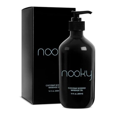 Nooky Coconut Massage Oil with Fractionated Coconut Oil for Massaging 16oz