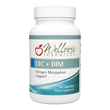 موارد العافية I3C DIM لتحسين استقلاب الإستروجين وإزالة السموم، 60 كبسولة، 300 ملغ I3C، 100 ملغ DIM، نباتي، خالٍ من الغلوتين