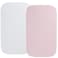 Fadacudan Muslin Bassinet Sheet Compatible with Mika Micky Bedside Sleeper 2 Pack Cotton Stylish Boho Fitted Bassinet Sheets Super Soft for Baby White Pink