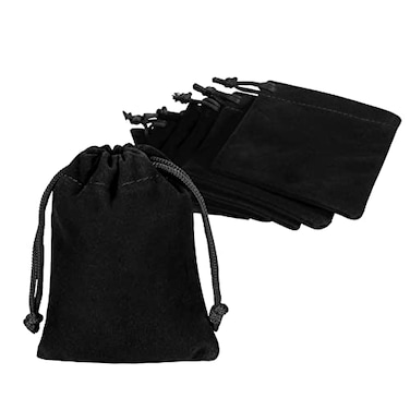 Shintop 10pcs Velvet Drawstring Bags Wedding Gift Bags Velvet Cloth Jewelry Pouches Black