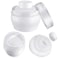 Cunhill 4 Pcs Body Powder Puff and Container Portable Body Powder Container with Puff Case Soft Washable Reusable Face Wet Dry Makeup for Baby Women Dusting Bath Travel Home Use